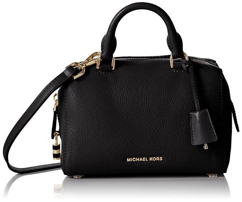 michael kors kirby medium satchel black|black michael kors satchel.